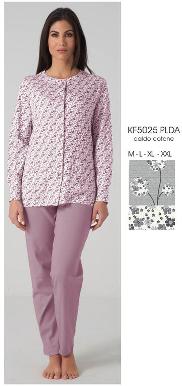 ART. KF5025 PLDA- pigiama donna m/l aperto kf5025 plda - Fratelli Parenti